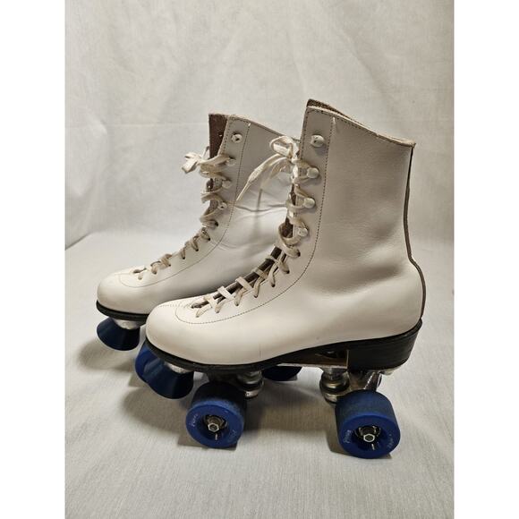 Vtg Pacer Crown White Leather Roller Skates Women's Size 6 - Great Condition - Picture 3 of 13